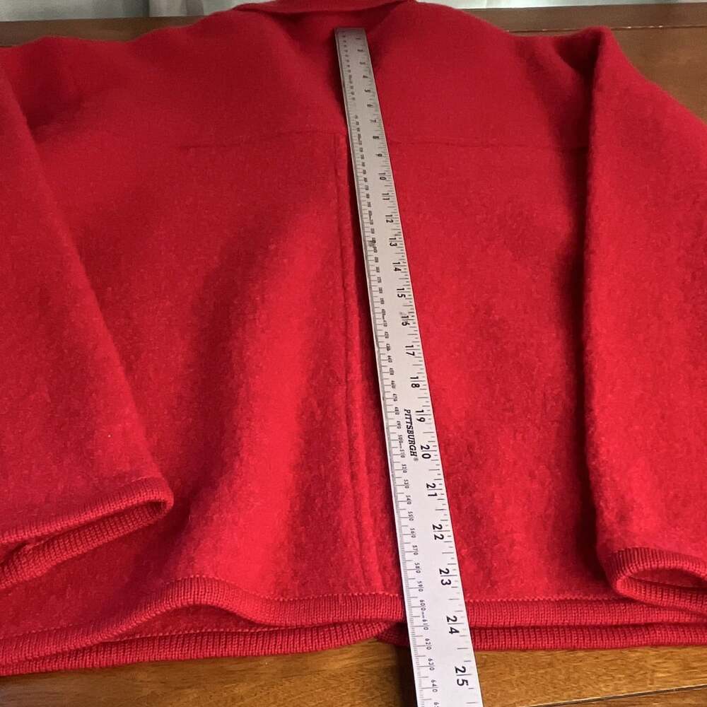 Tally-Ho Women's Wool Petite PM Red Wool Button-Front Collared Jacket Pockets - Picture 6 of 6